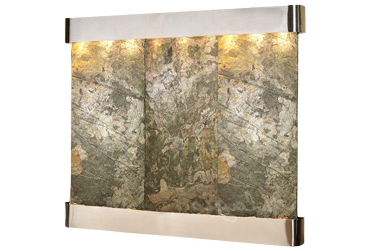 Solitude River -Round -Stainless Steel-Green-Natural Slate