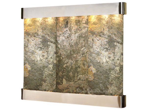 Solitude River -Round -Stainless Steel-Green-Natural Slate