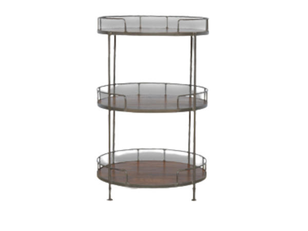 Industrial Round Butler Tray Table