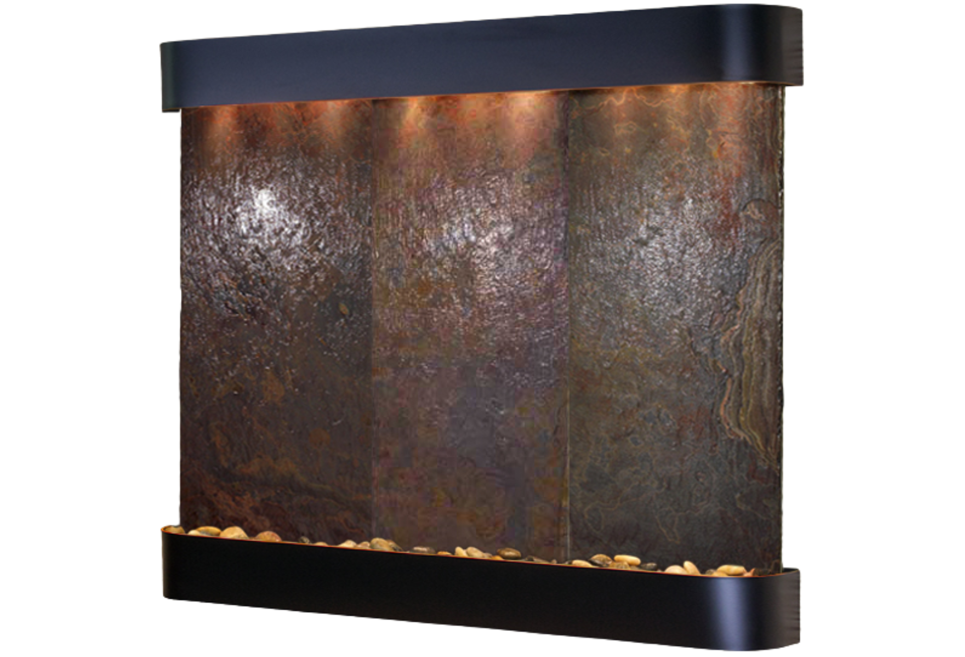 Solitude River -Round -Blackened Copper-Multi-Color-Natural Slate
