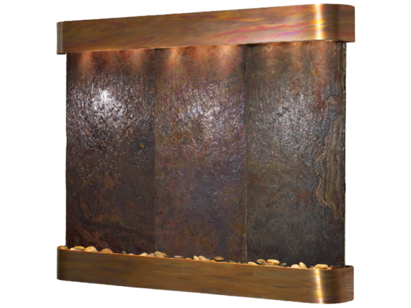 Solitude River -Round -Rustic Copper-Multi-Color-Natural Slate