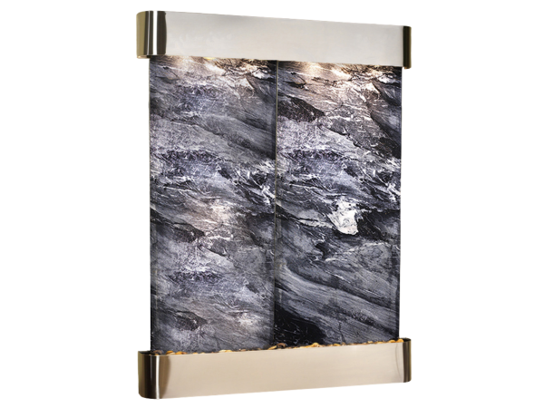 Majestic River-Round -Stainless Steel-Black-Marble