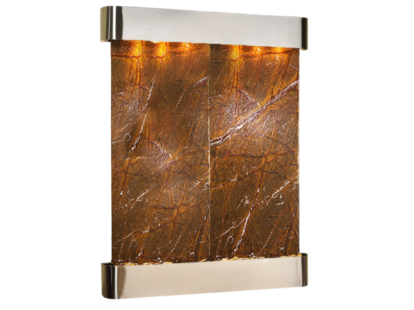 Majestic River-Round -Stainless Steel-Brown-Marble