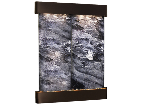 Majestic River-Round -Blackened Copper-Black-Marble