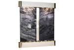 Cottonwood Falls-Round-Stainless Steel-Black Spider Marble