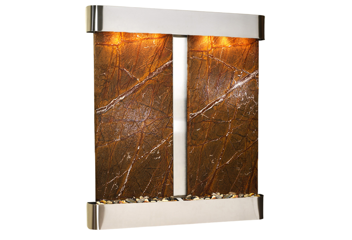 Cottonwood Falls-Round-Stainless Steel-Brown Marble