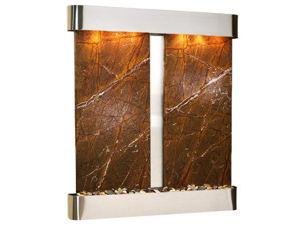 Cottonwood Falls-Round-Stainless Steel-Brown Marble