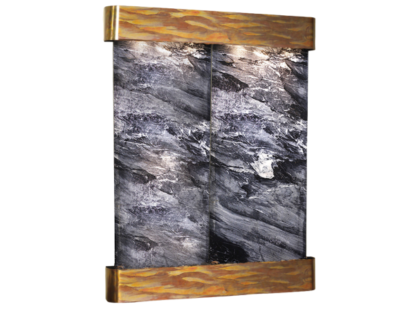 Majestic River-Round -Rustic Copper-Black-Marble