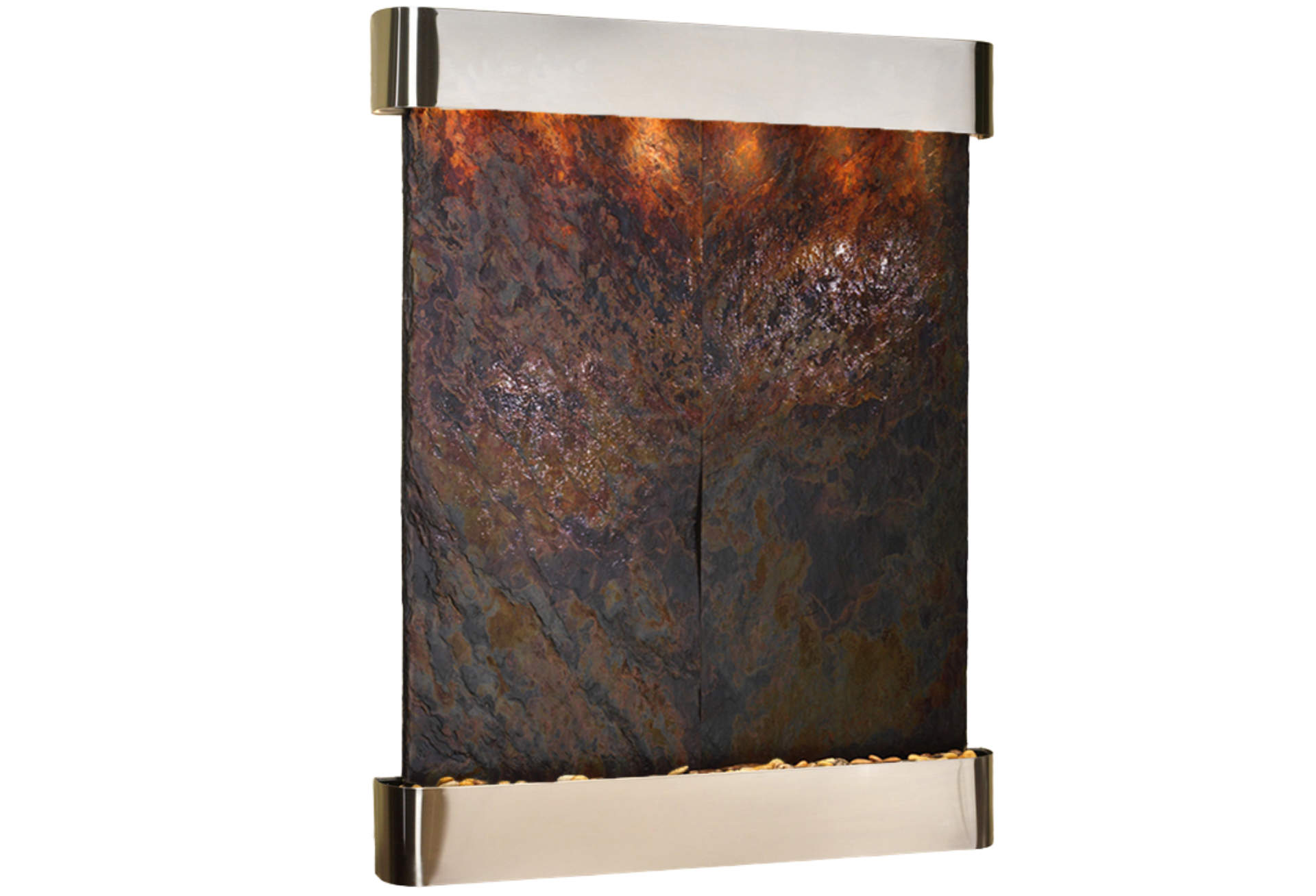 Majestic River-Round -Stainless Steel-Multi-Color-Natural Slate