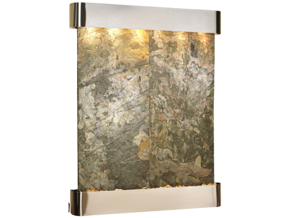 Majestic River-Round -Stainless Steel-Green-Natural Slate