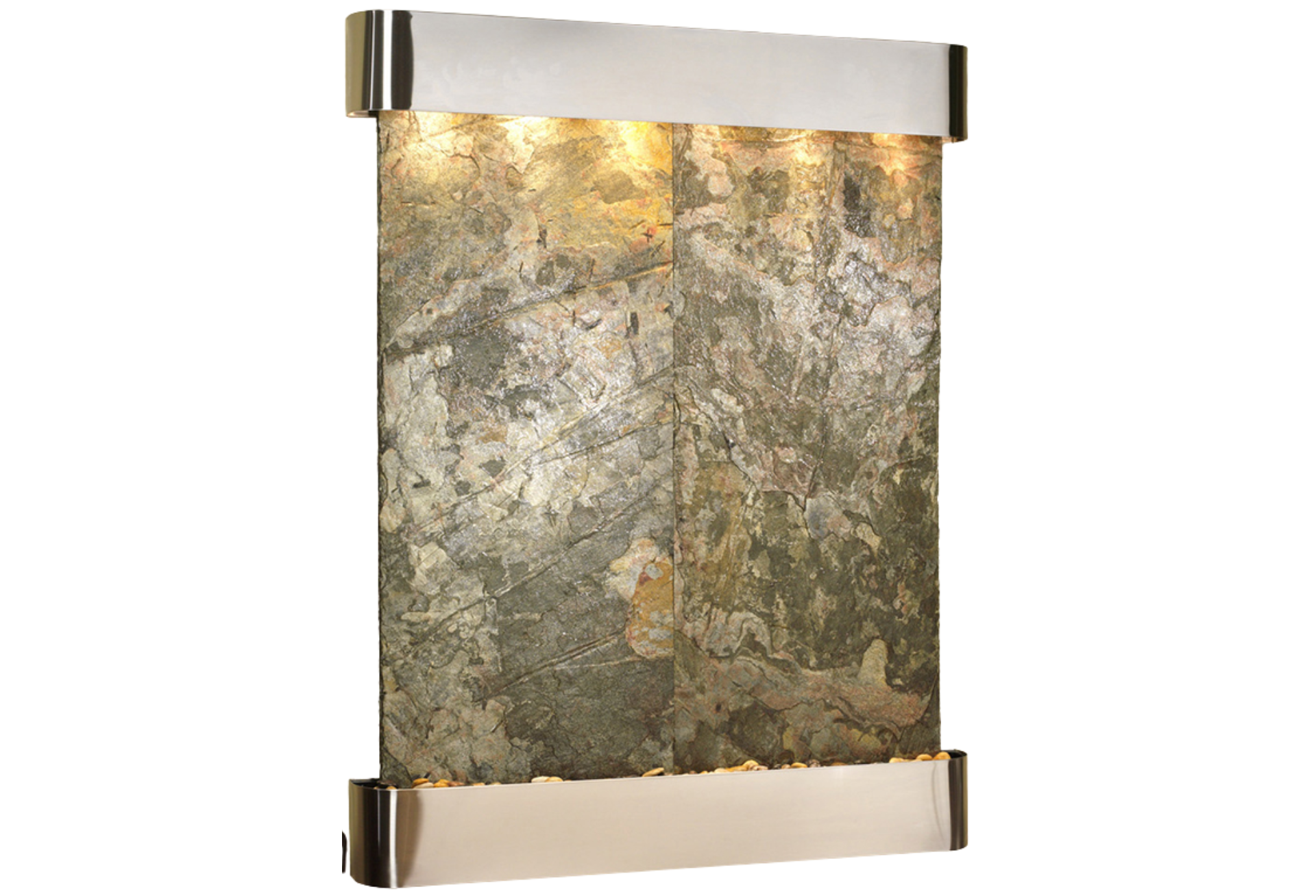 Majestic River-Round -Stainless Steel-Green-Natural Slate