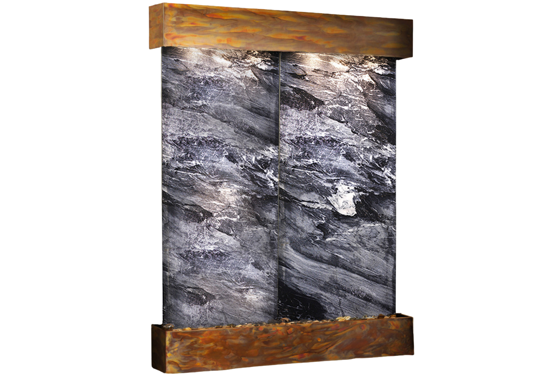 Majestic River-Square-Rustic Copper-Black-Marble