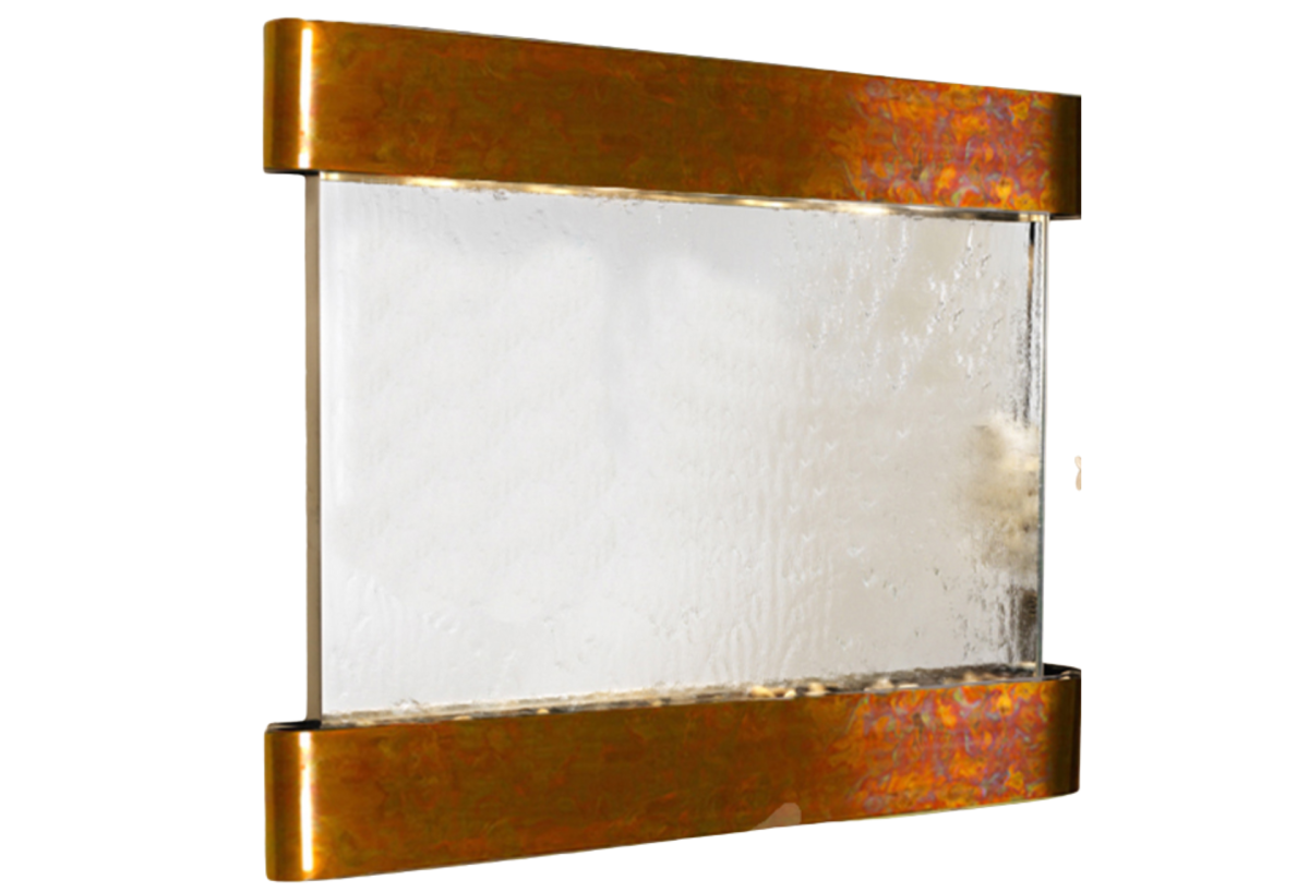 Teton Falls -Round -Rustic Copper-Silver-Mirror