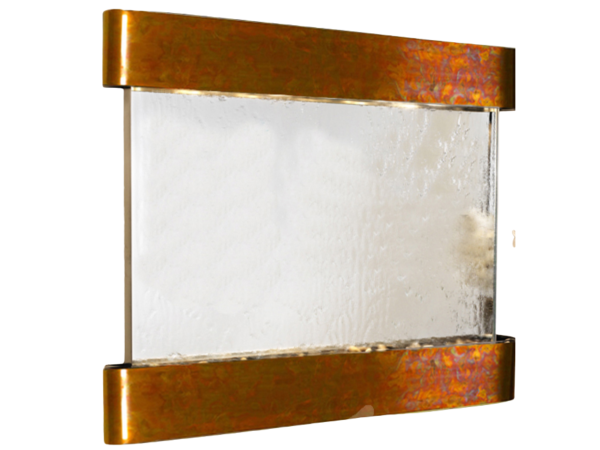 Teton Falls -Round -Rustic Copper-Silver-Mirror