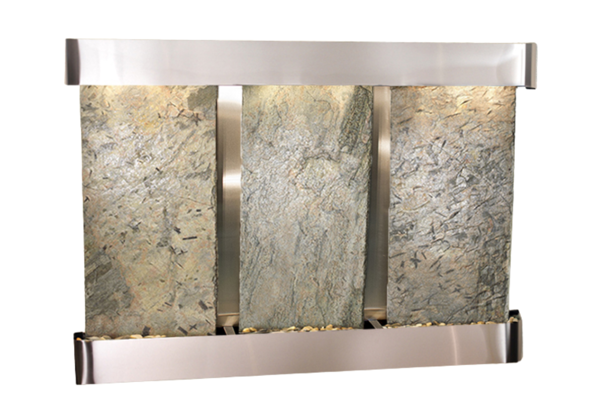 Olympus Falls-Round-Stainless Steel-Green Natural Slate