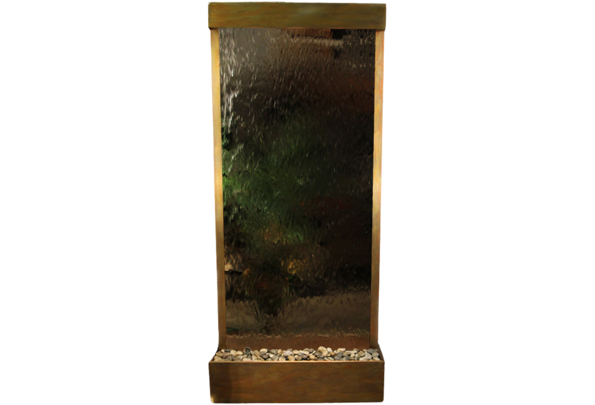 Tranquil River-Flush Mount-Rustic Copper-Silver-Mirror