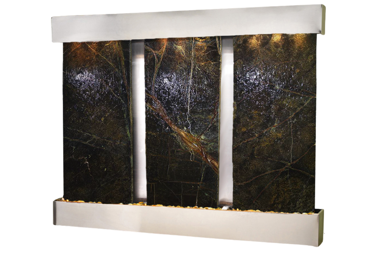 Deep Creek Falls-Square-Stainless Steel-Green Marble