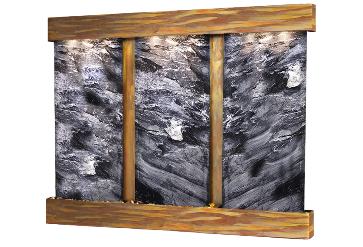 Deep Creek Falls-Square-Rustic Copper-Black Spider Marble