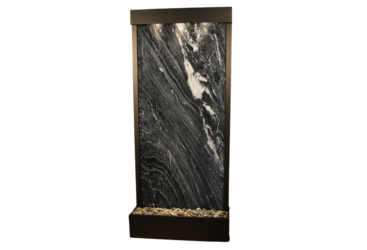 Tranquil River-Flush Mount-Antique Bronze-Black-Marble
