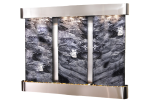 Deep Creek Falls-Round-Stainless Steel-Black Spider Marble