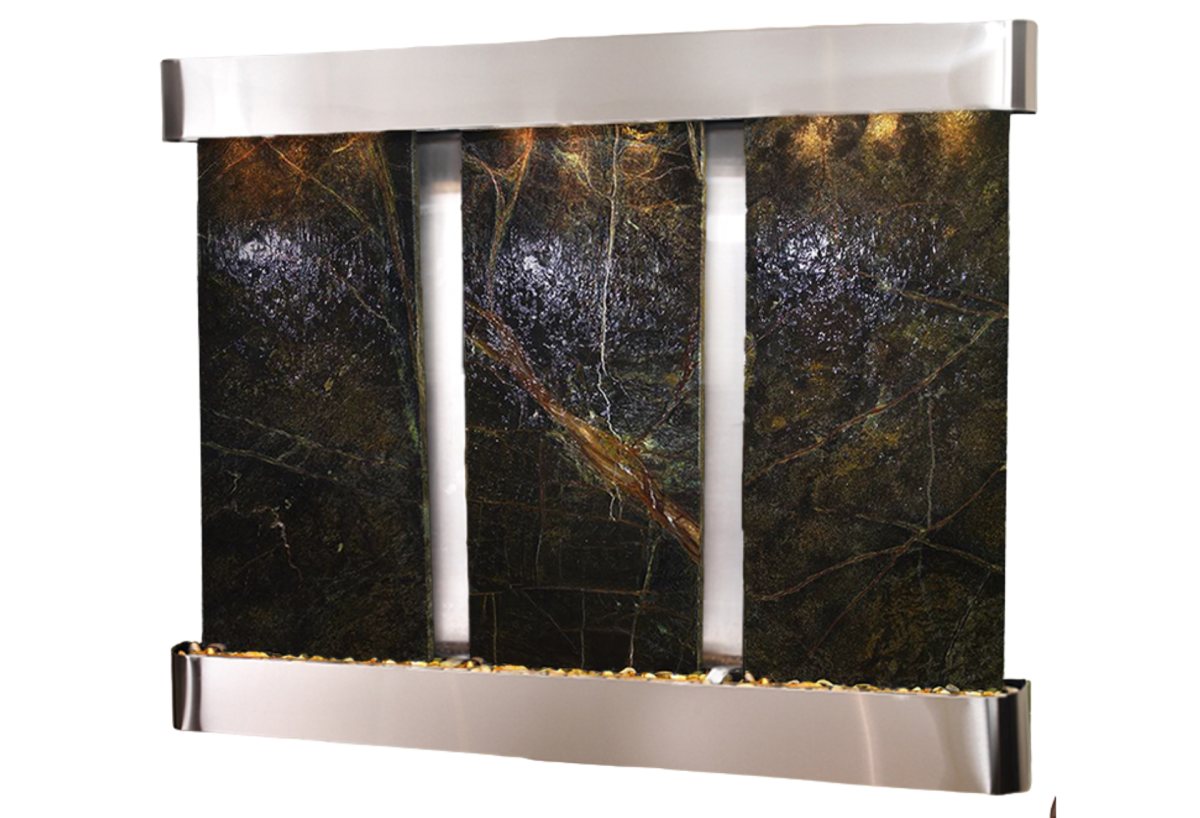 Deep Creek Falls-Round-Stainless Steel-Green Marble