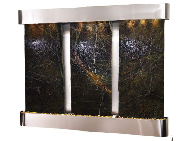 Deep Creek Falls-Round-Stainless Steel-Green Marble
