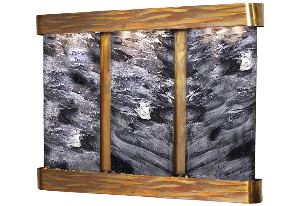 Deep Creek Falls-Round-Rustic Copper-Black Spider Marble