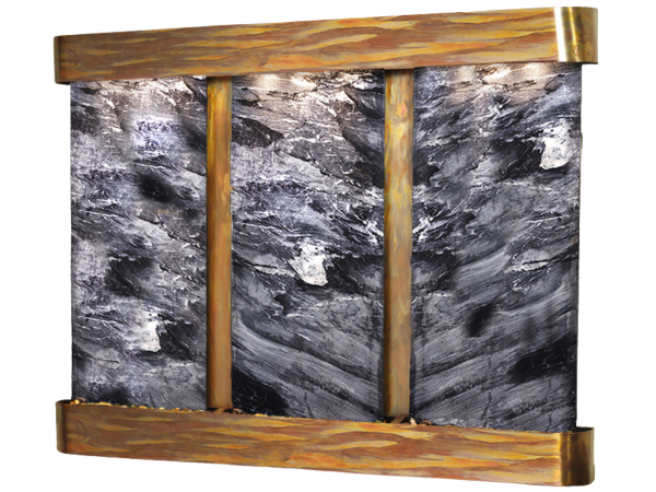 Deep Creek Falls-Round-Rustic Copper-Black Spider Marble