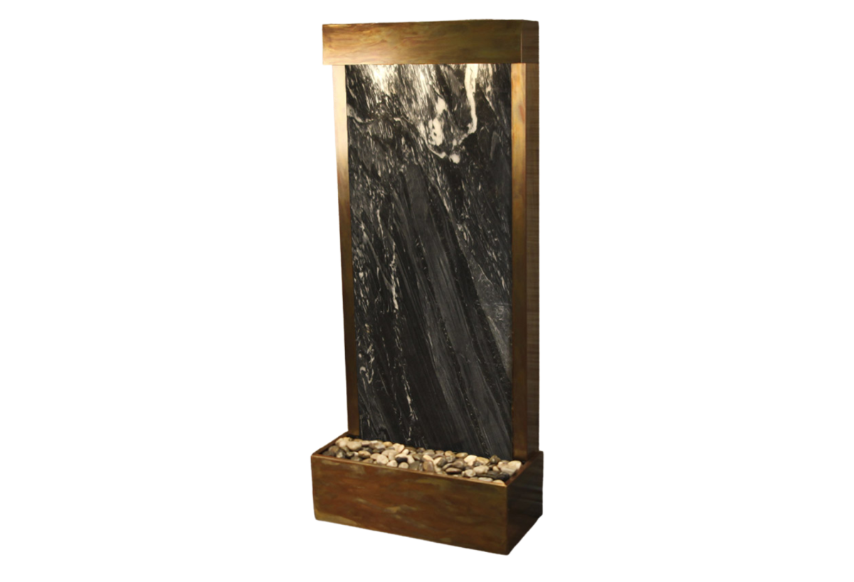 Harmony River -Flush Mount-Rustic Copper-Black-Marble
