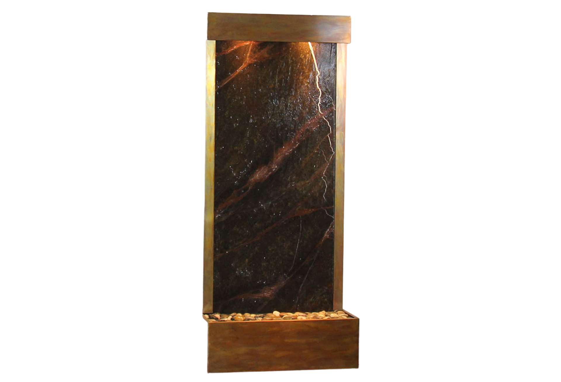 Harmony River -Flush Mount-Rustic Copper-Green-Marble