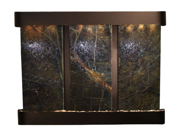 Deep Creek Falls-Round-Blackened Copper-Green Marble