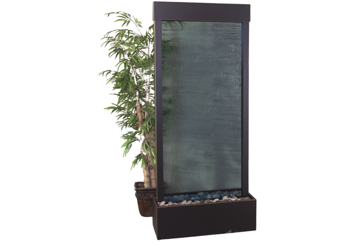 Harmony River-Center Mount -Blackened Copper-Blue-Glass