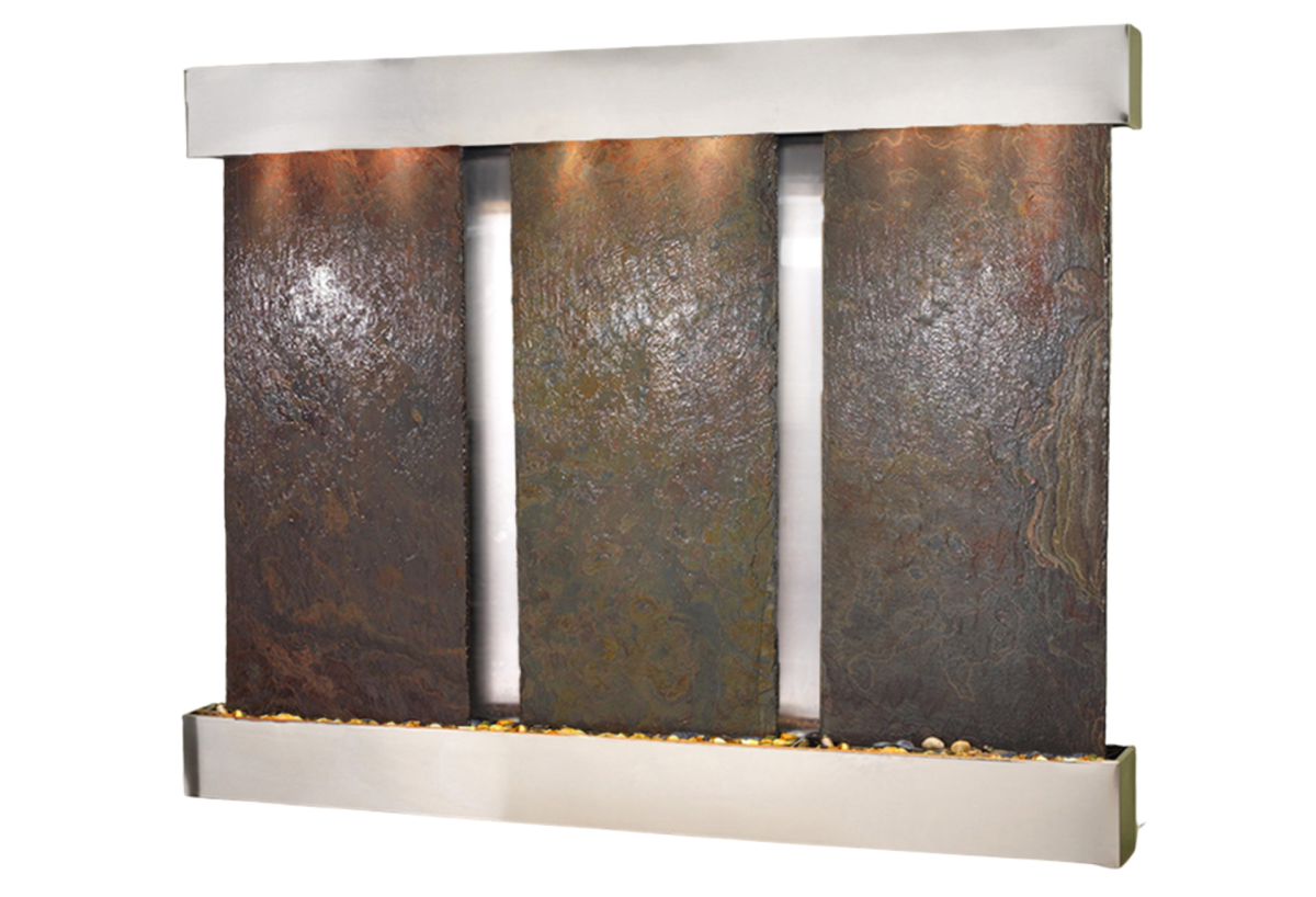 Deep Creek Falls-Square-Stainless Steel-Multi-Color Natural Slate