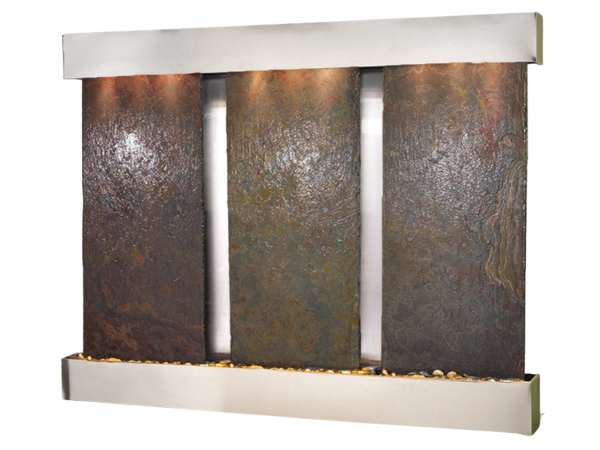 Deep Creek Falls-Square-Stainless Steel-Multi-Color Natural Slate