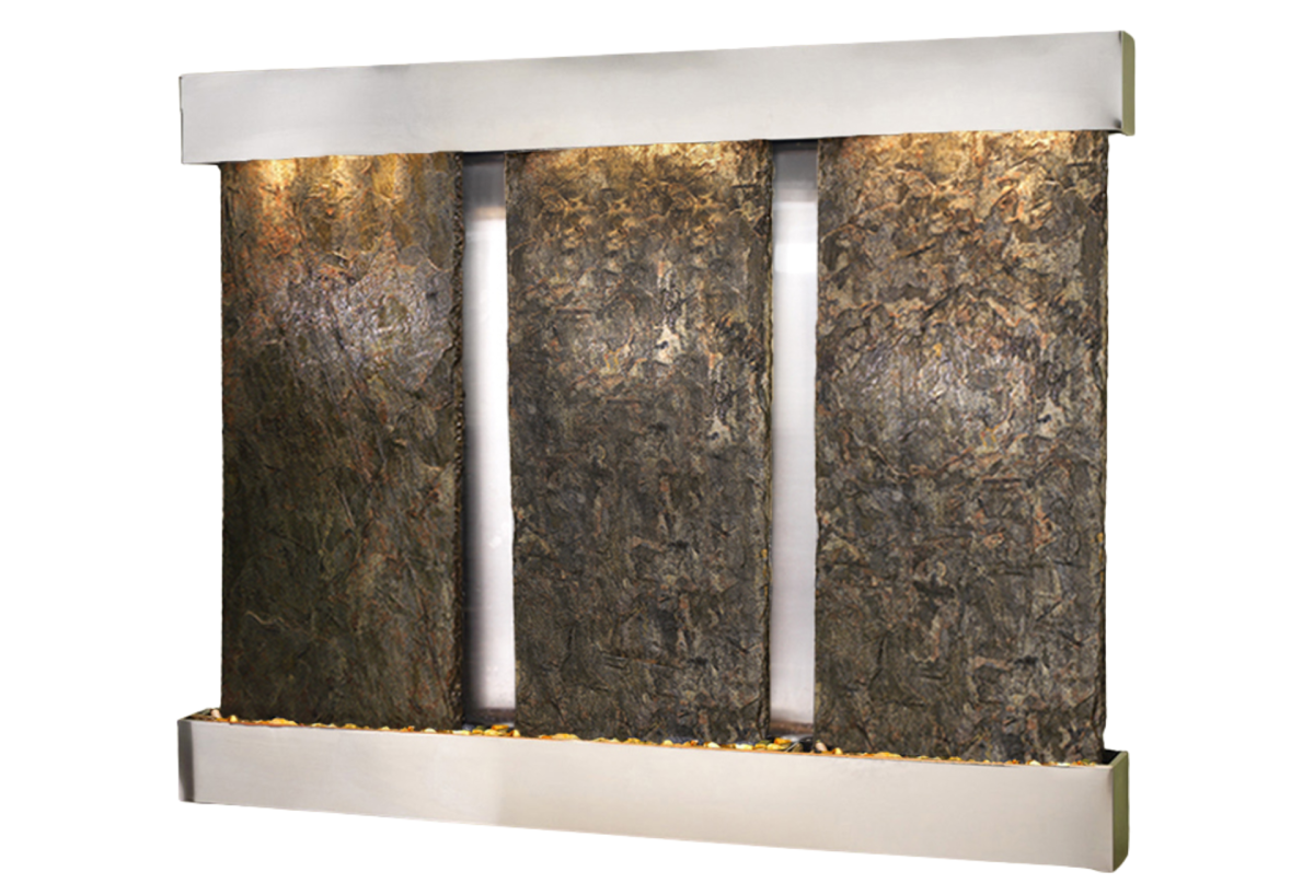 Deep Creek Falls-Square-Stainless Steel-Green Natural Slate
