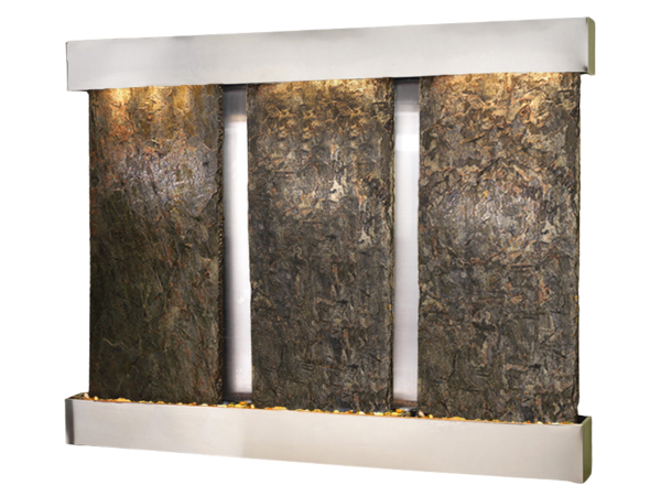 Deep Creek Falls-Square-Stainless Steel-Green Natural Slate