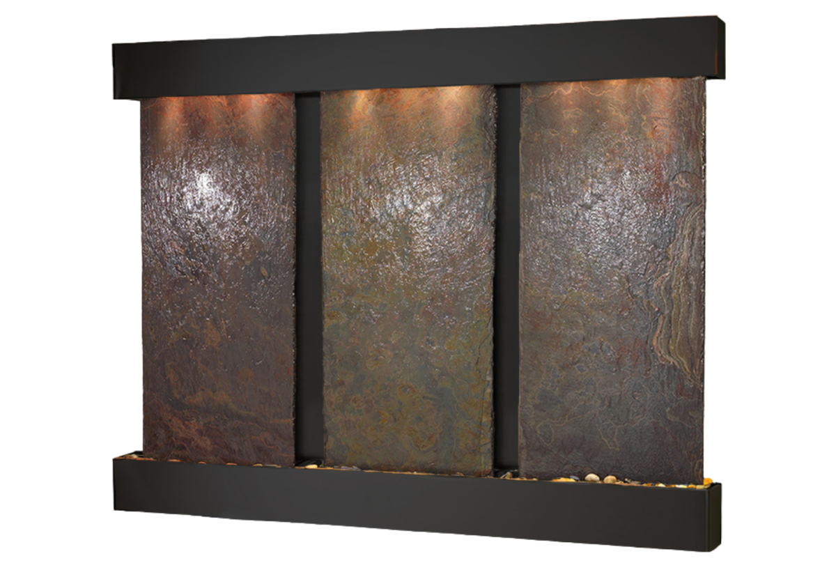 Deep Creek Falls-Square-Blackened copper-Multi-Color Natural Slate