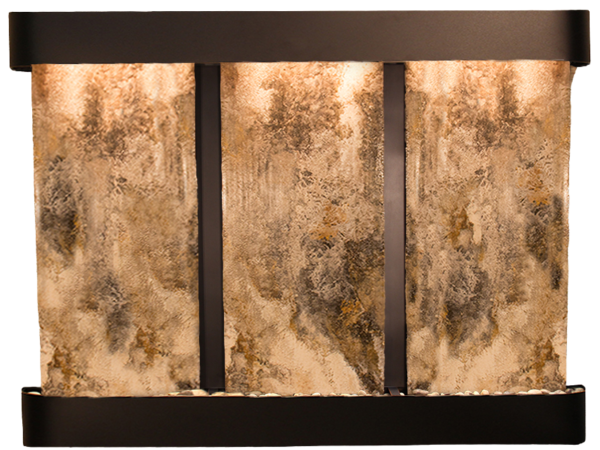 Deep Creek Falls-Round-Blackened Copper-Magnifico Travertine
