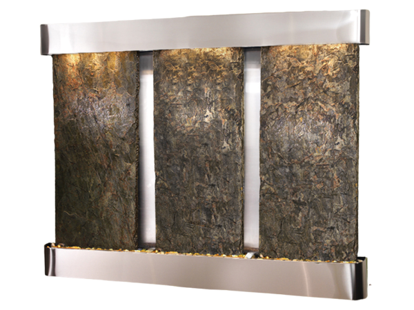 Deep Creek Falls-Round-Stainless Steel-Green Natural Slate