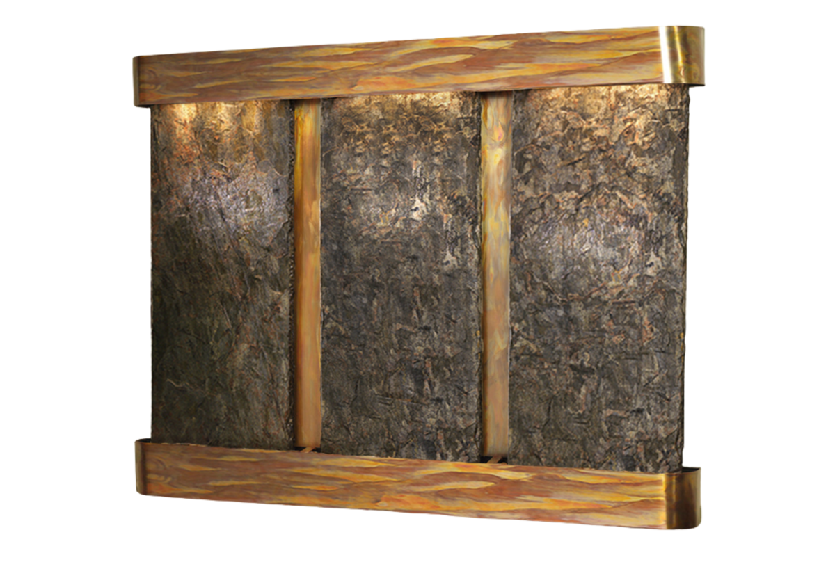 Deep Creek Falls-Round-Rustic Copper-Green Natural Slate
