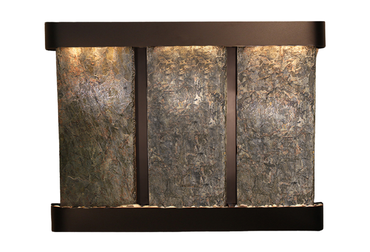 Deep Creek Falls-Round-Blackened Copper-Green Natural Slate