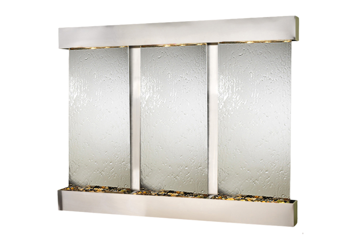 Deep Creek Falls-Square-Stainless Steel-Silver Mirror