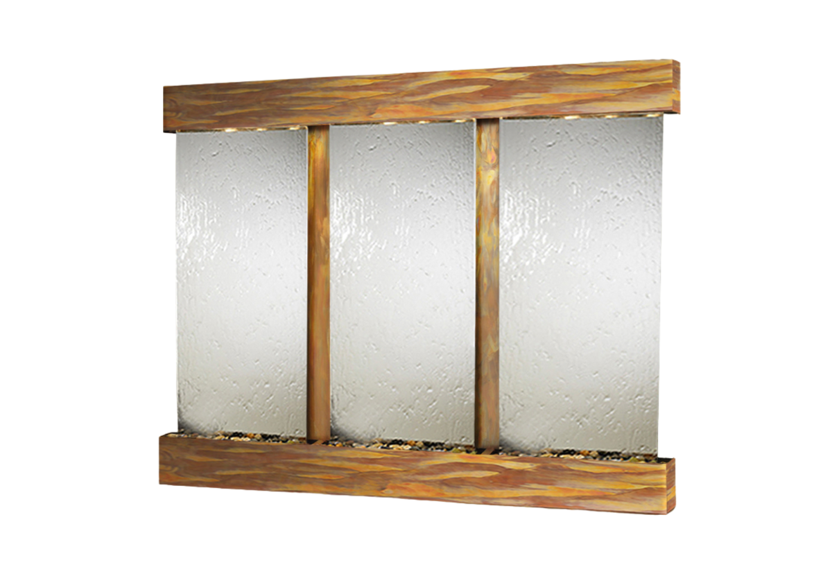 Deep Creek Falls-Square-Rustic Copper-Silver Mirror