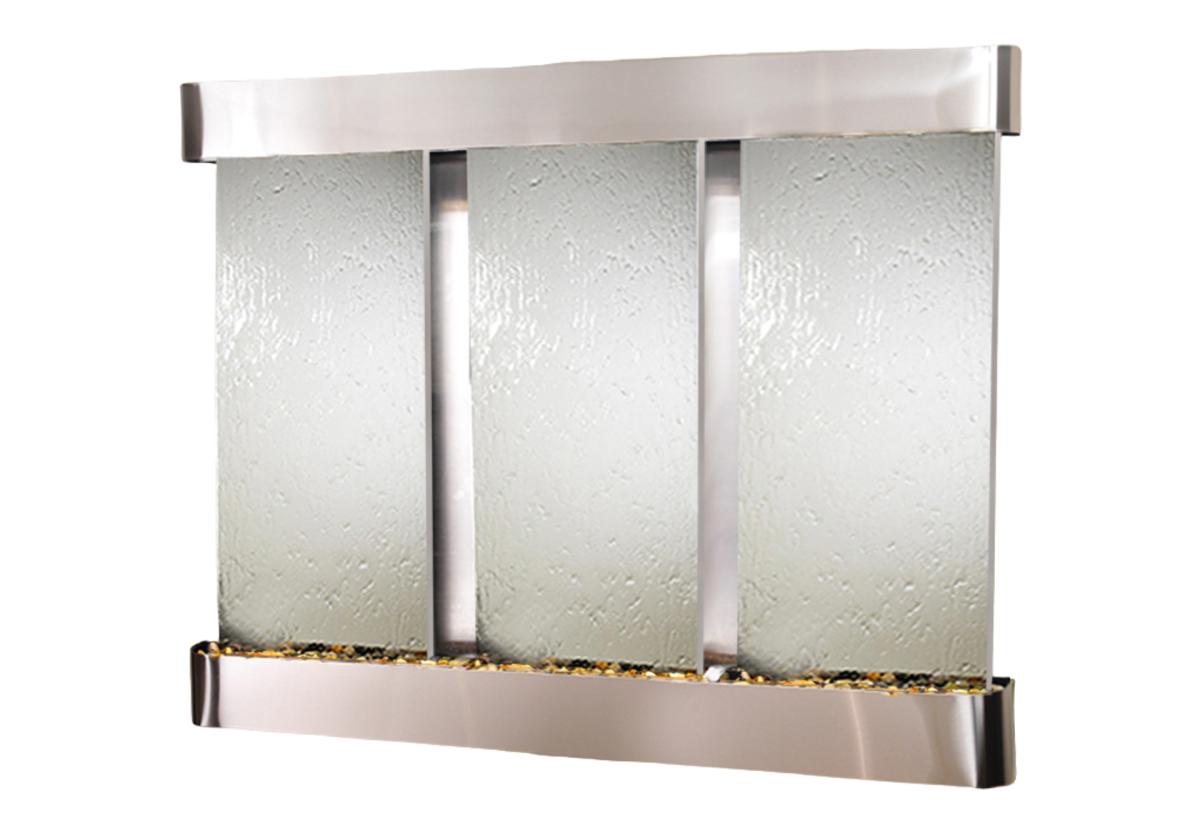 Deep Creek Falls-Round-Stainless Steel-Silver Mirror