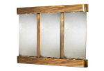Deep Creek Falls-Round-Rustic Copper-Silver Mirror