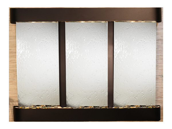 Deep Creek Falls-Round-Blackened Copper-Silver Mirror