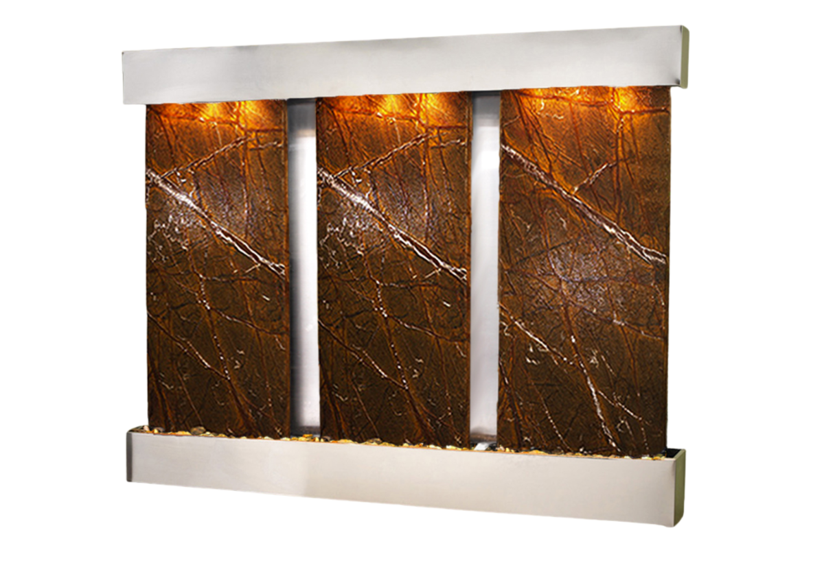 Deep Creek Falls-Square-Stainless Steel-Brown Marble