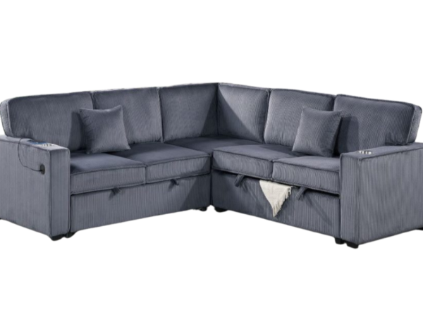 3PC CONVERTIBLE SECTIONAL DARK GRAY