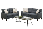2 PC SOFA SET POLYFIBER CHARCOAL