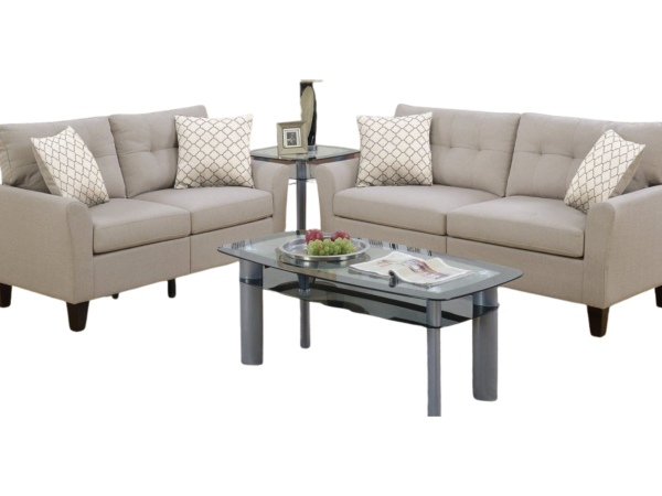 2 PC SOFA SET POLYFIBER BEIGE